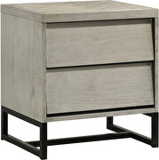 Industrial gray stone mid-century style nightstand by Meridian additional picture 2