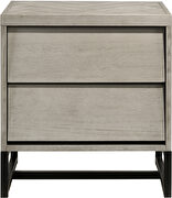 Industrial gray stone mid-century style nightstand by Meridian additional picture 3
