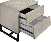 Industrial gray stone mid-century style nightstand by Meridian additional picture 4