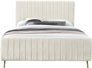 Contemporary cream velvet bed w/ channel tufting by Meridian additional picture 6