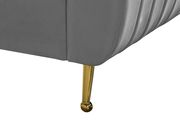 Contemporary gray velvet bed w/ channel tufting additional photo 4 of 6