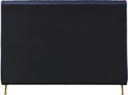 Contemporary navy velvet king bed w/ channel tufting additional photo 3 of 6