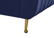 Contemporary navy velvet bed w/ channel tufting by Meridian additional picture 5