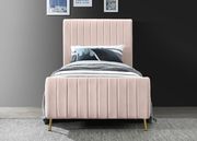 Contemporary pink velvet bed w/ channel tufting by Meridian additional picture 8