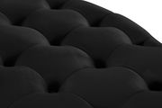 Black velvet tufted round ottoman / seating bench by Meridian additional picture 3
