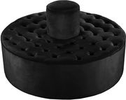 Black velvet tufted round ottoman / seating bench by Meridian additional picture 4