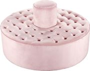 Pink velvet tufted round ottoman / seating bench by Meridian additional picture 4