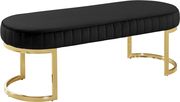 Black velvet / golden legs contemporary bench by Meridian additional picture 2