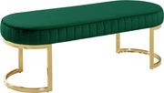 Green velvet / golden legs contemporary bench by Meridian additional picture 2