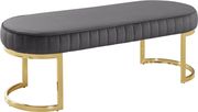 Gray velvet / golden legs contemporary bench by Meridian additional picture 2