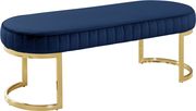 Navy velvet / golden legs contemporary bench by Meridian additional picture 2