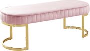 Pink velvet / golden legs contemporary bench by Meridian additional picture 2