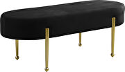 Black contemporary velvet bench by Meridian additional picture 2