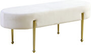 Cream contemporary velvet bench by Meridian additional picture 2