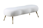 White faux sheepskin elegant modern bench by Meridian additional picture 5