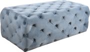 Velvet fabric tufted ottoman by Meridian additional picture 2