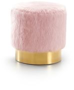 Fur ottoman / stool in pink by Meridian additional picture 2