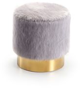 Fur ottoman / stool in gray by Meridian additional picture 2