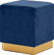 Navy square / gold base ottoman by Meridian additional picture 2