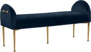 Navy bench / ottoman with golden legs by Meridian additional picture 5