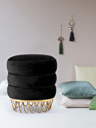 Round ottoman / coffee table in black velvet by Meridian additional picture 2