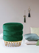 Round ottoman / coffee table in green velvet by Meridian additional picture 2