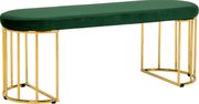 Green velvet oval seat / golden wired base bench by Meridian additional picture 3