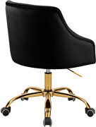 Velvet stylish adjustable height / gold base computer chair by Meridian additional picture 5