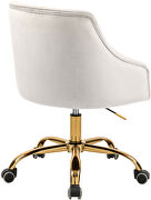Velvet stylish adjustable height / gold base computer chair by Meridian additional picture 2