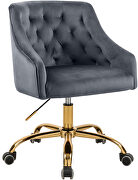Velvet stylish adjustable height / gold base computer chair by Meridian additional picture 3