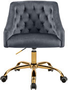 Velvet stylish adjustable height / gold base computer chair by Meridian additional picture 5
