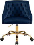 Velvet stylish adjustable height / gold base computer chair by Meridian additional picture 4