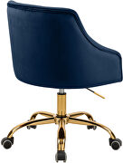 Velvet stylish adjustable height / gold base computer chair by Meridian additional picture 6