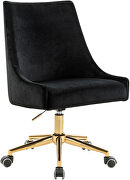 Velvet / gold base stylish contemporary office chair by Meridian additional picture 2