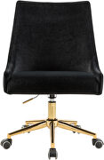 Velvet / gold base stylish contemporary office chair by Meridian additional picture 4