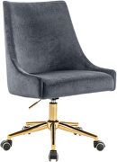 Velvet / gold base stylish contemporary office chair additional photo 2 of 4