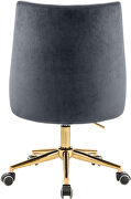 Velvet / gold base stylish contemporary office chair additional photo 3 of 4