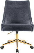 Velvet / gold base stylish contemporary office chair additional photo 4 of 4