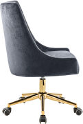 Velvet / gold base stylish contemporary office chair additional photo 5 of 4