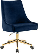 Velvet / gold base stylish contemporary office chair by Meridian additional picture 3