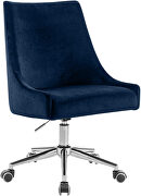 Velvet / chrome base stylish contemporary office chair by Meridian additional picture 2