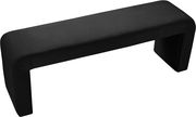 Upholstered black velvet contemporary bench by Meridian additional picture 3