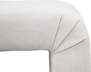 Upholstered cream velvet contemporary bench by Meridian additional picture 2