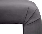 Upholstered gray velvet contemporary bench by Meridian additional picture 2
