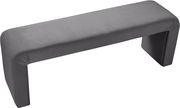 Upholstered gray velvet contemporary bench by Meridian additional picture 4