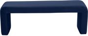 Upholstered navy velvet contemporary bench by Meridian additional picture 2
