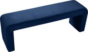 Upholstered navy velvet contemporary bench by Meridian additional picture 3