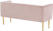 Pink velvet bench / ottoman w/ gold legs additional photo 3 of 3