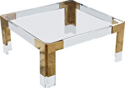 Gold / glass glam style square coffee table by Meridian additional picture 5