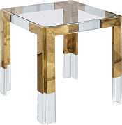 Gold / glass glam style square end table by Meridian additional picture 2